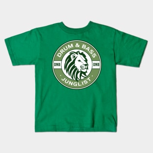 DRUM AND BASS  - Lion Life Saver (green) Kids T-Shirt